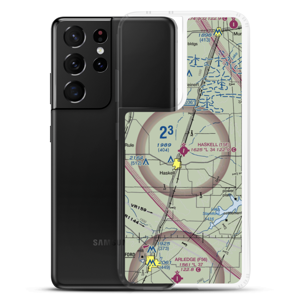 Haskell Municipal Airport (15F) VFR Sectional Samsung Case Samsung Galaxy S21 Ultra model shown