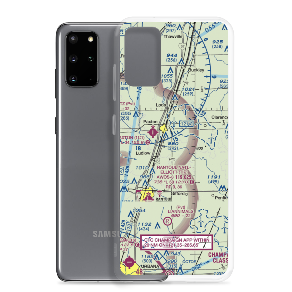Hasselbring Airport (52IL) VFR Sectional Samsung Case Samsung Galaxy S20 Plus model shown
