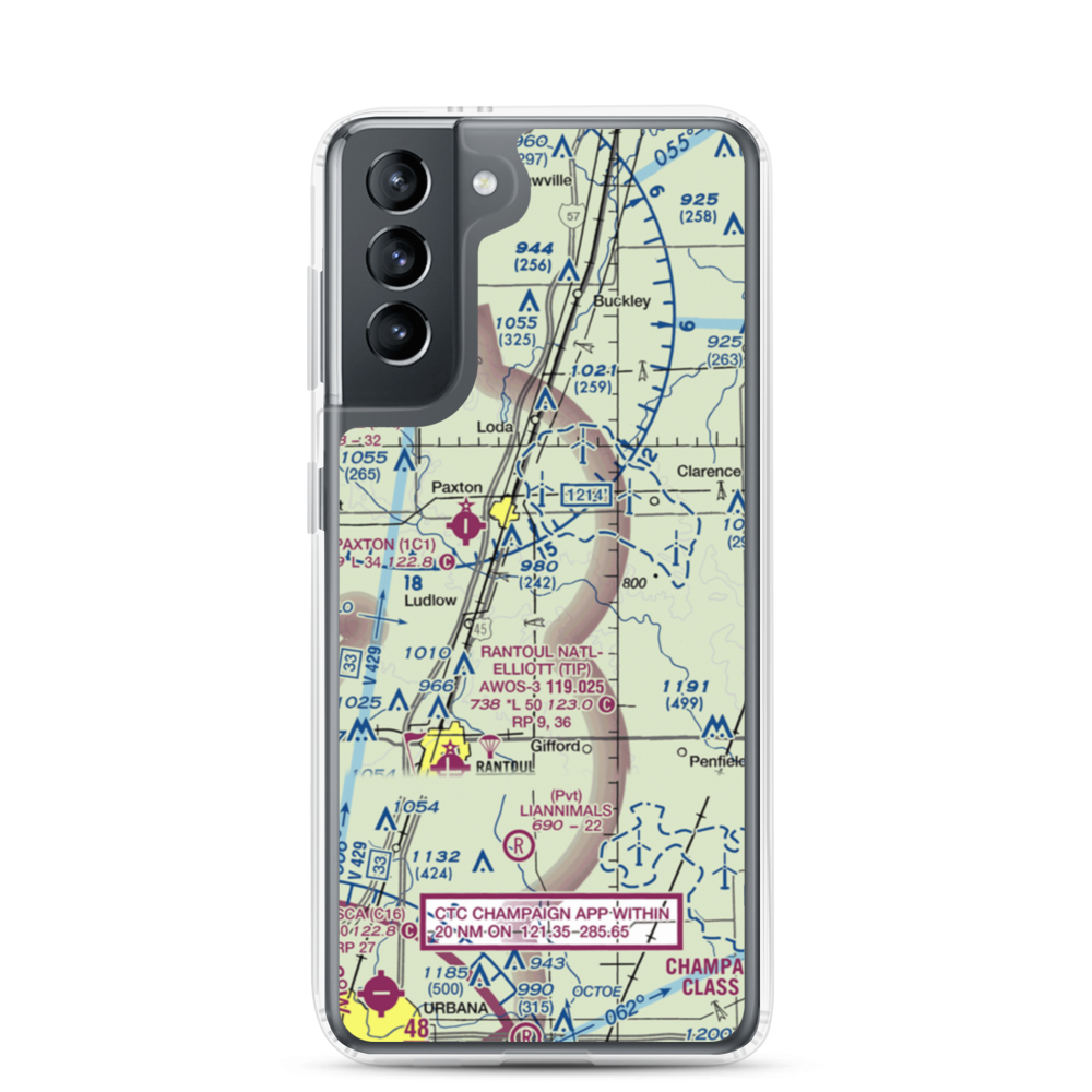 Hasselbring Airport (52IL) VFR Sectional Samsung Case Samsung Galaxy S21 model shown