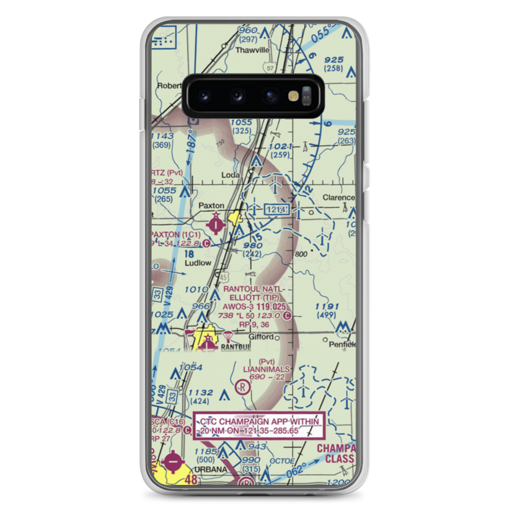 Hasselbring Airport (52IL) VFR Sectional Samsung Case Samsung Galaxy S10+ model shown