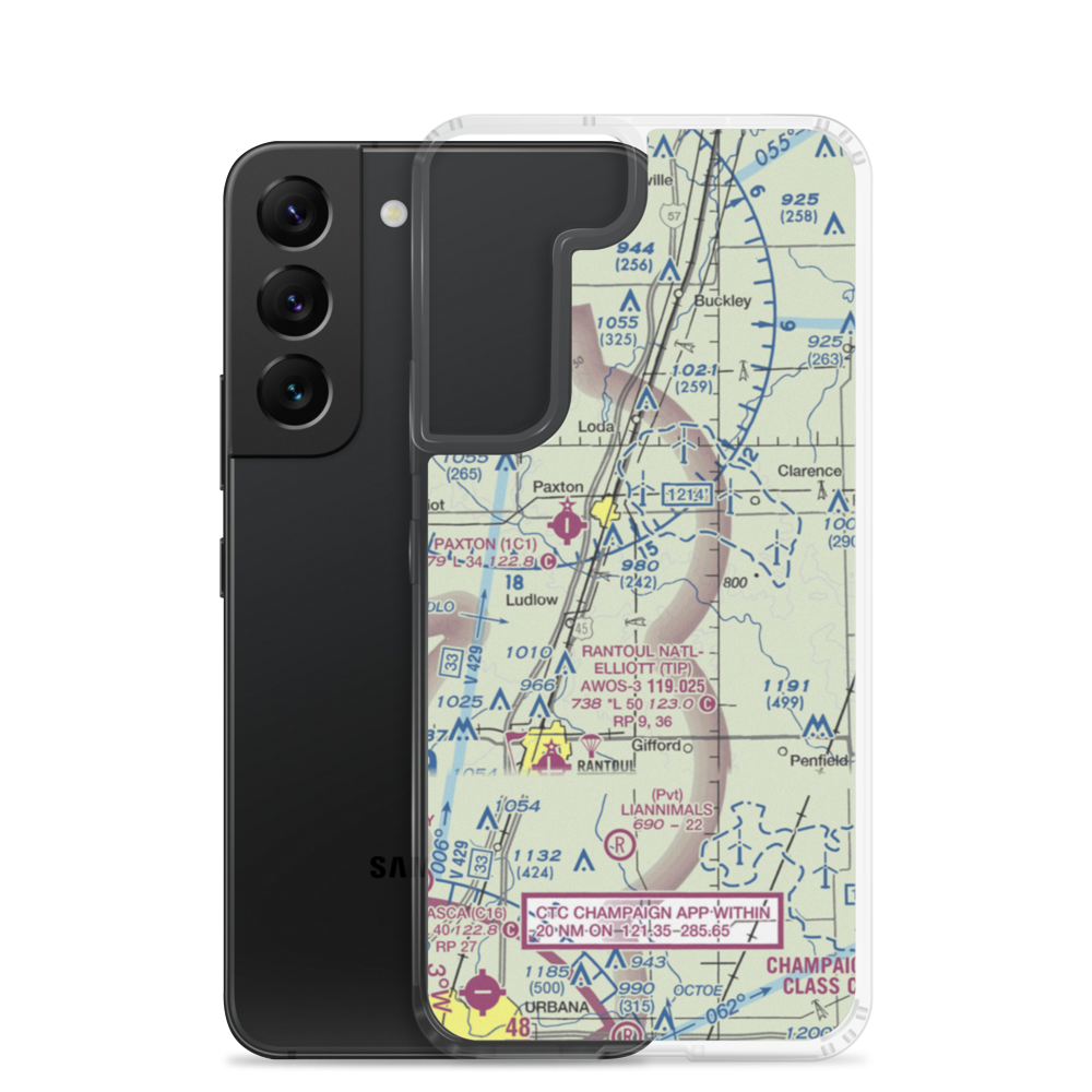 Hasselbring Airport (52IL) VFR Sectional Samsung Case Samsung Galaxy S22 model shown