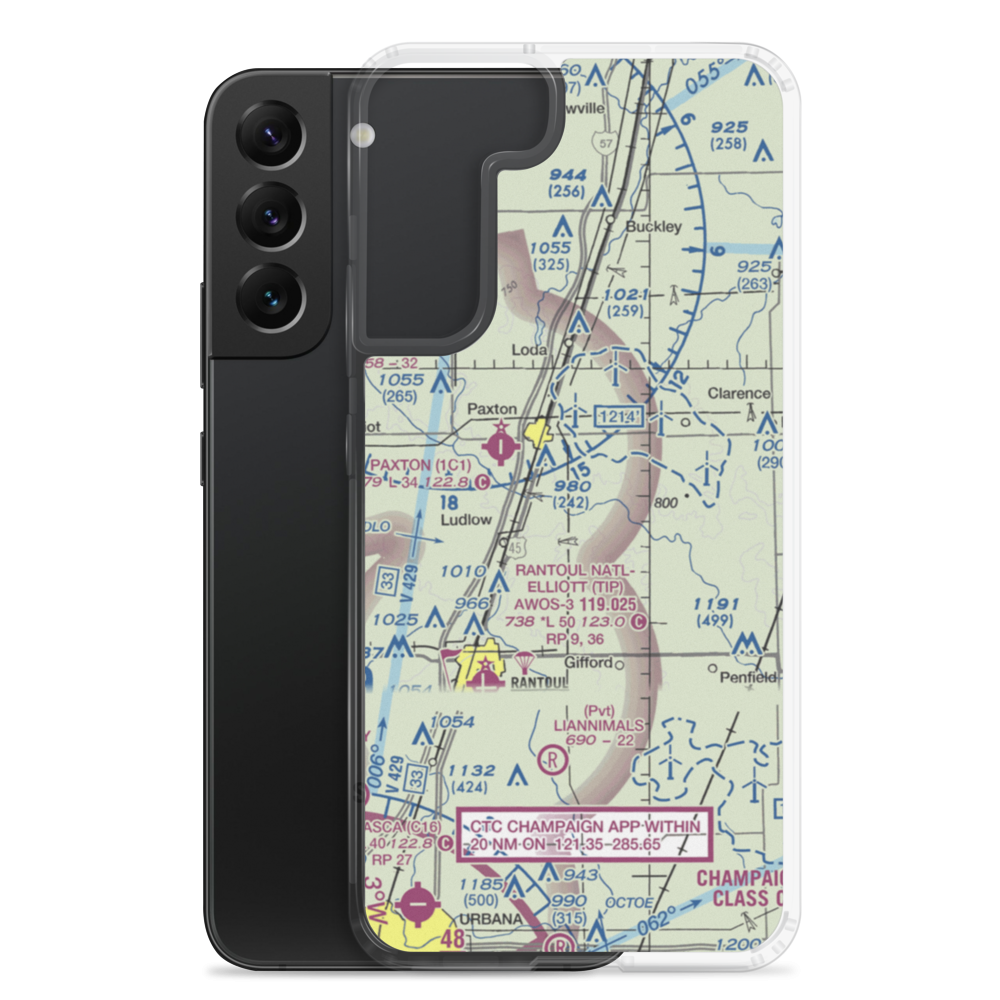 Hasselbring Airport (52IL) VFR Sectional Samsung Case Samsung Galaxy S22 Plus model shown