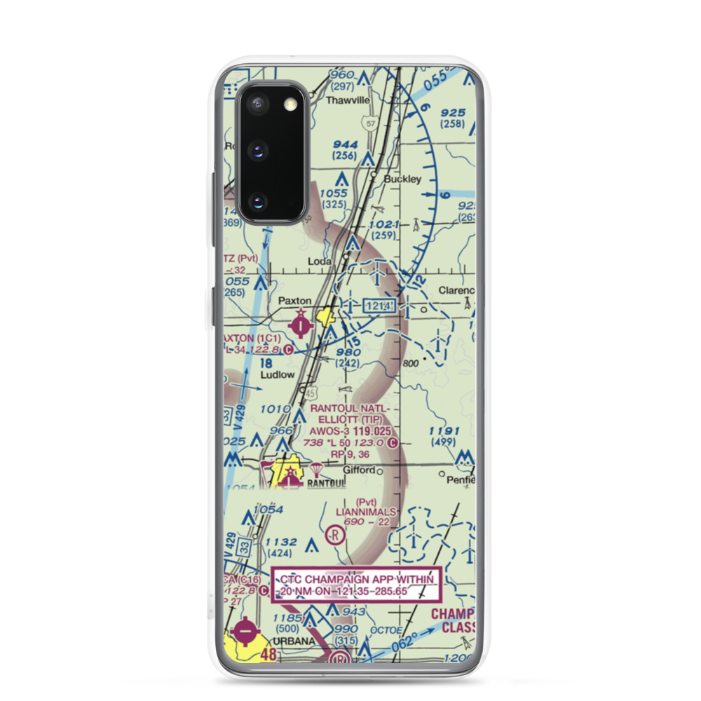 Hasselbring Airport (52IL) VFR Sectional Samsung Case Samsung Galaxy S20 model shown