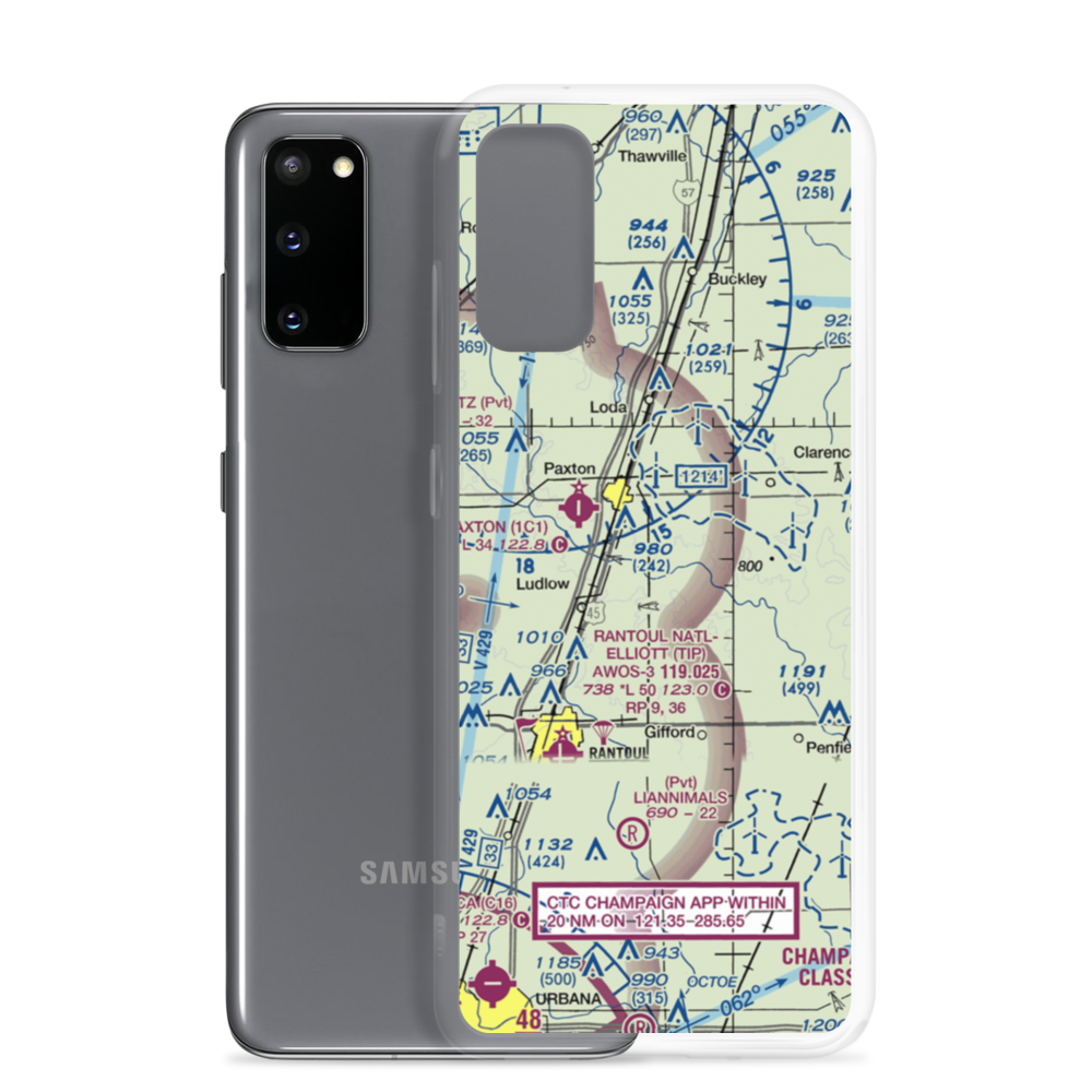 Hasselbring Airport (52IL) VFR Sectional Samsung Case Samsung Galaxy S20 model shown