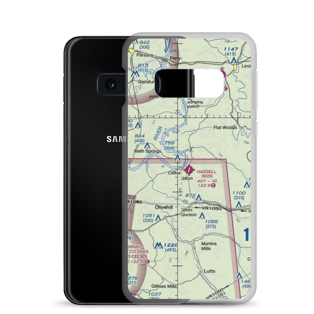 Hassell Field (M29) VFR Sectional Samsung Case Samsung Galaxy S10e model shown