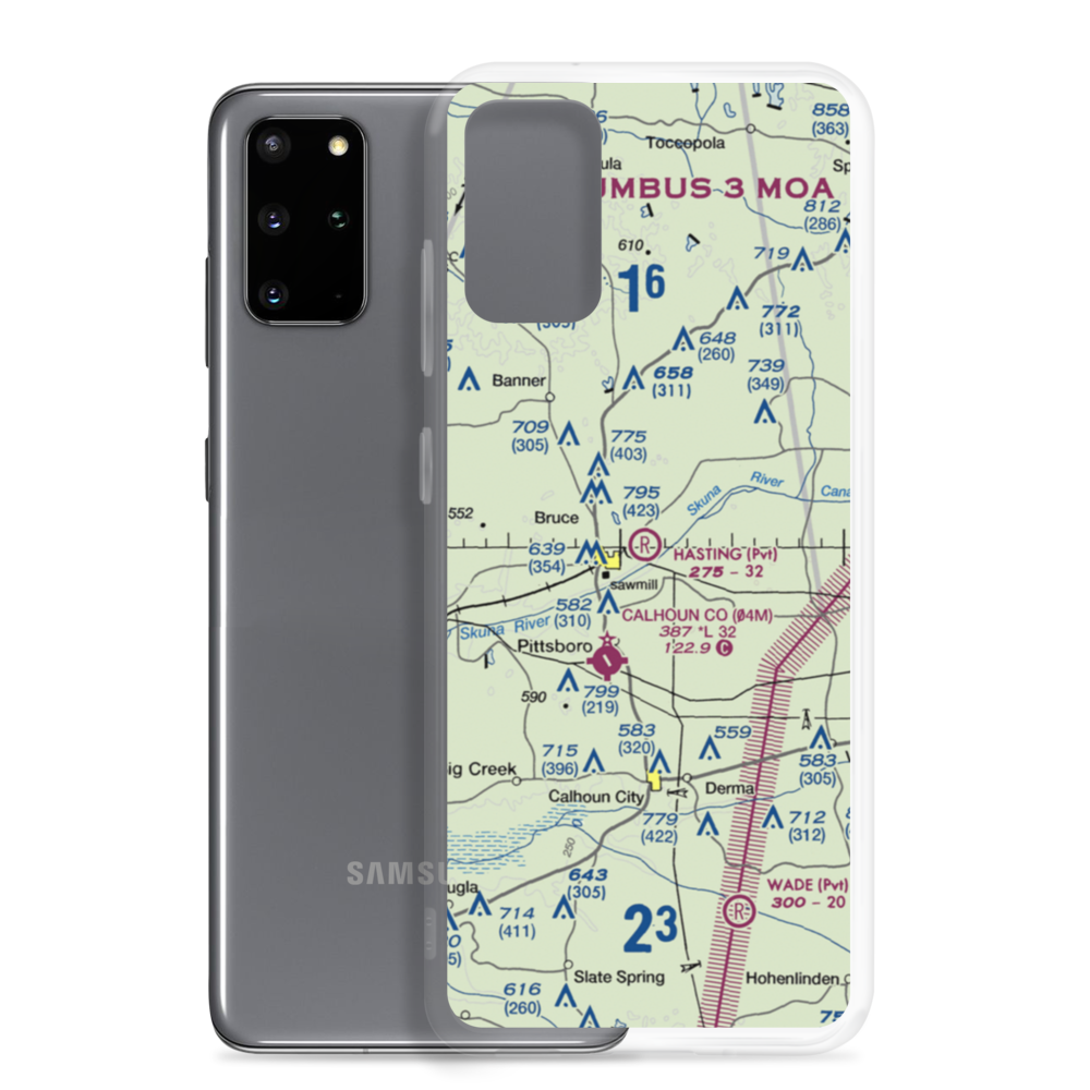 Hasting Airpark (MS80) VFR Sectional Samsung Case Samsung Galaxy S20 Plus model shown