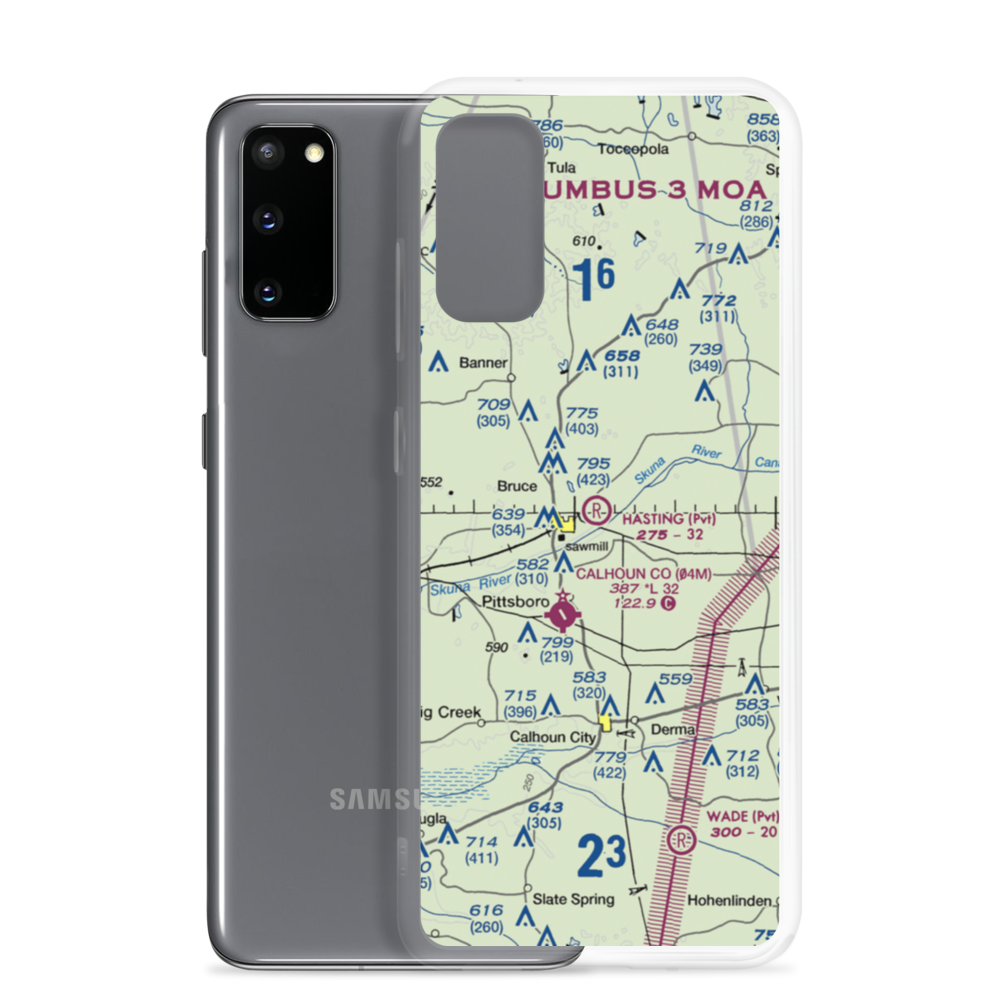 Hasting Airpark (MS80) VFR Sectional Samsung Case Samsung Galaxy S20 model shown
