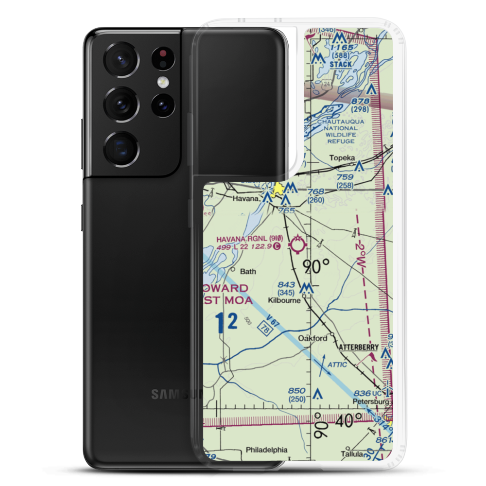 Havana Regional Airport (9I0) VFR Sectional Samsung Case Samsung Galaxy S21 Ultra model shown