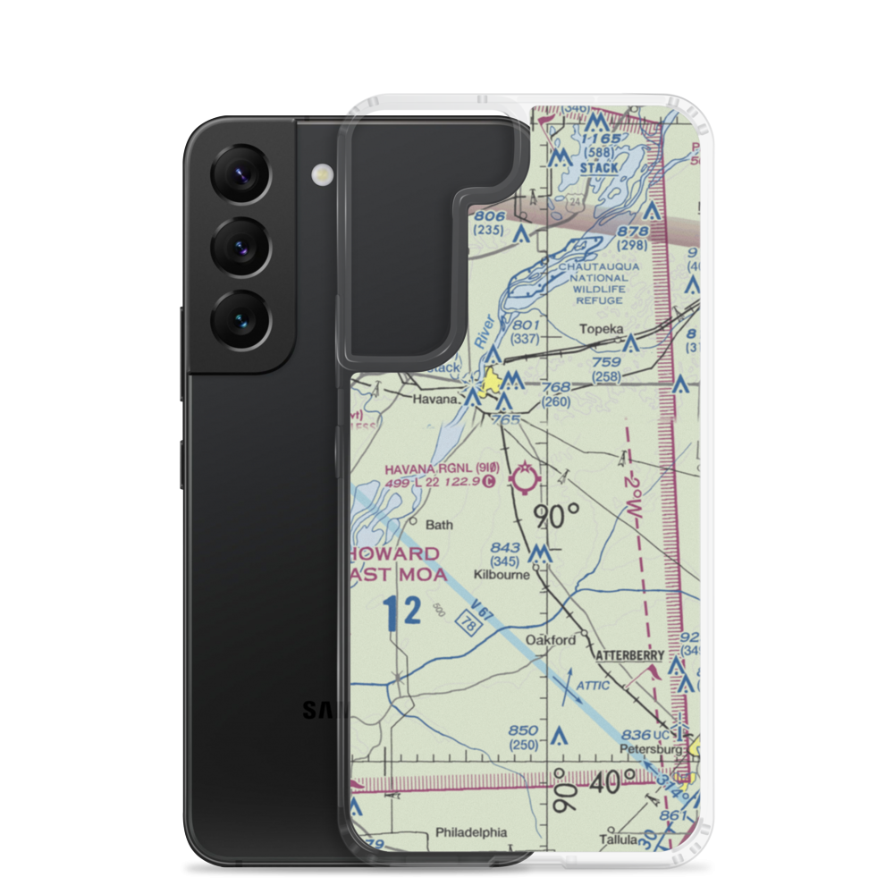 Havana Regional Airport (9I0) VFR Sectional Samsung Case Samsung Galaxy S22 model shown