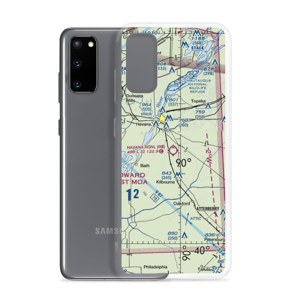 Havana Regional Airport (9I0) VFR Sectional Samsung Case Samsung Galaxy S20 model shown