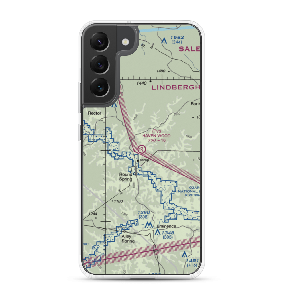 Haven Wood Airport (MU34) VFR Sectional Samsung Case Samsung Galaxy S22 Plus model shown