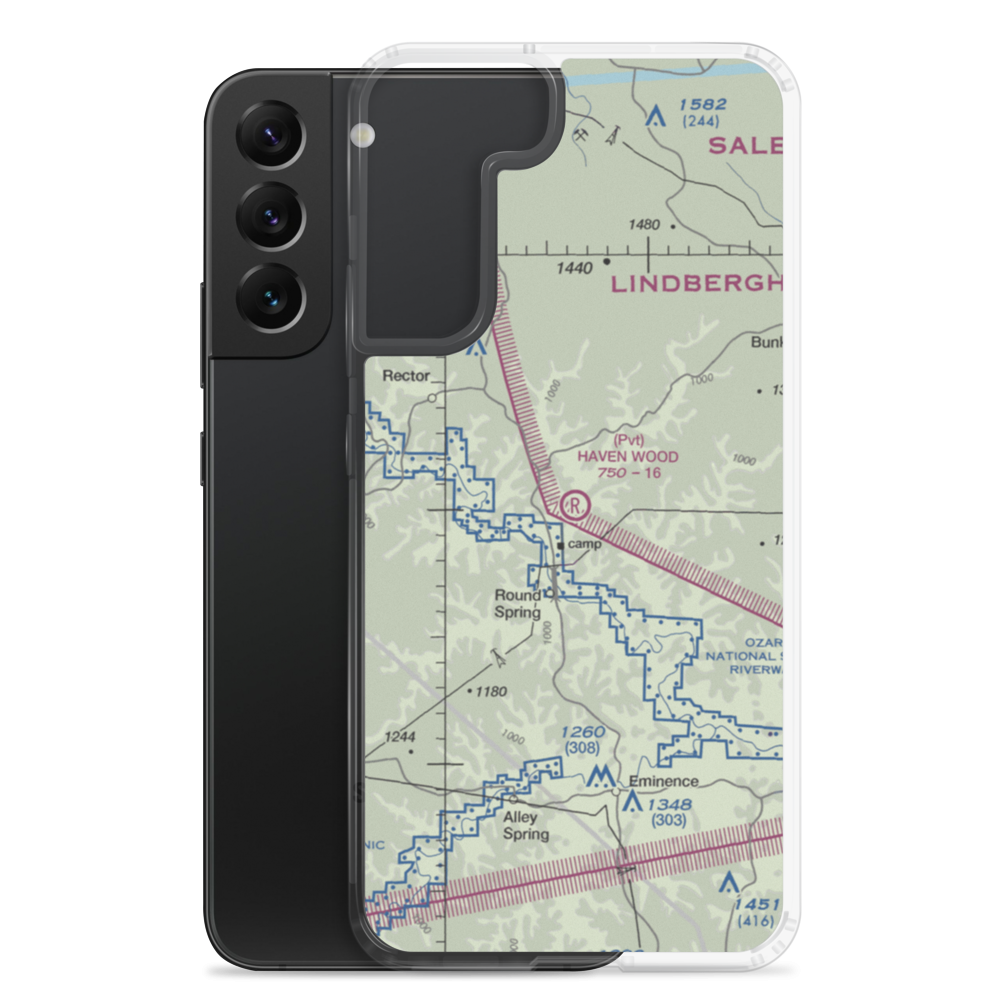 Haven Wood Airport (MU34) VFR Sectional Samsung Case Samsung Galaxy S22 Plus model shown