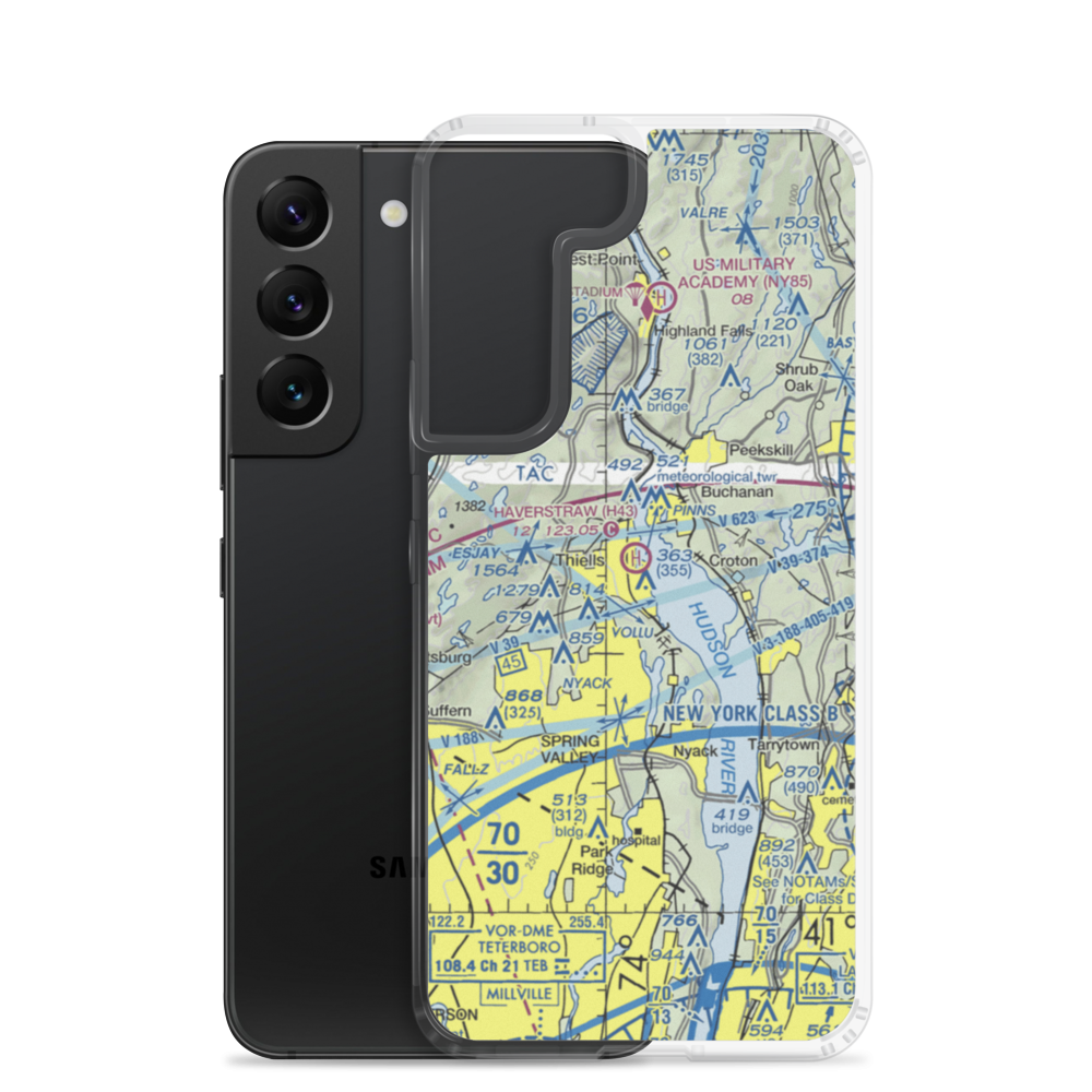 Haverstraw Heliport (H43) VFR Sectional Samsung Case Samsung Galaxy S22 model shown
