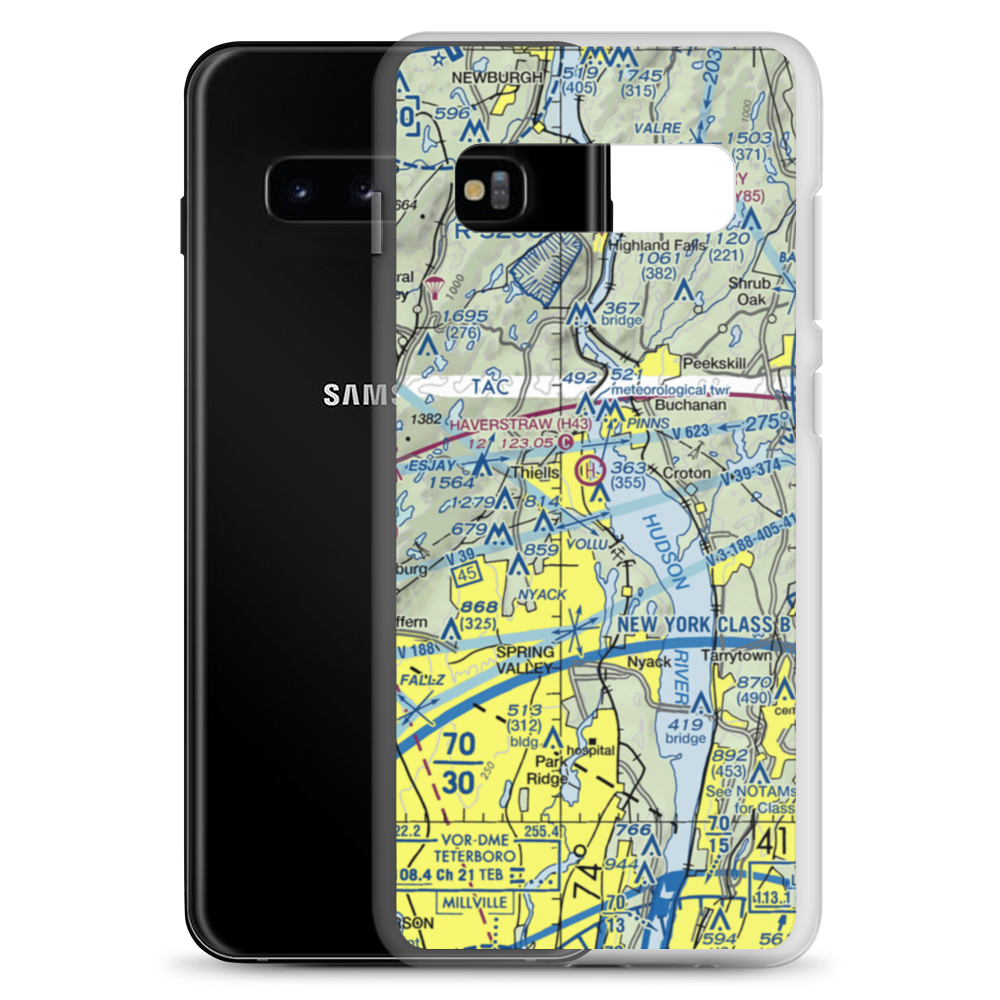 Haverstraw Heliport (H43) VFR Sectional Samsung Case Samsung Galaxy S10+ model shown