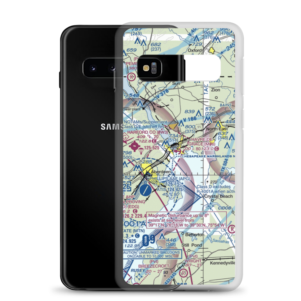 Havre De Grace Seaplane Base (M06) VFR Sectional Samsung Case Samsung Galaxy S10 model shown