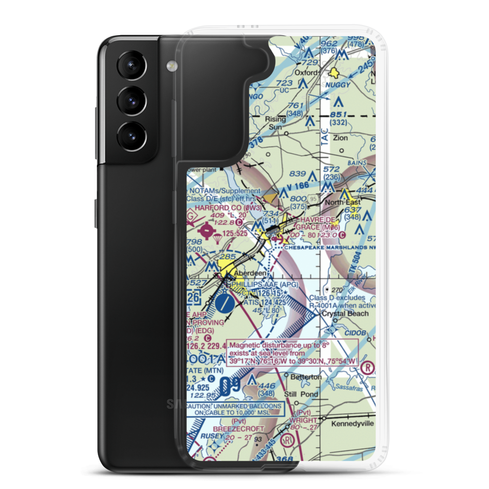 Havre De Grace Seaplane Base (M06) VFR Sectional Samsung Case Samsung Galaxy S21 Plus model shown