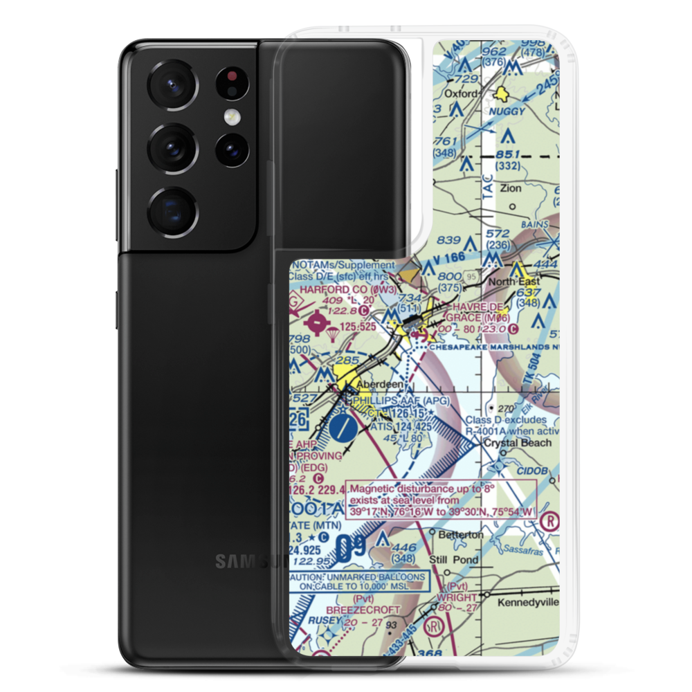 Havre De Grace Seaplane Base (M06) VFR Sectional Samsung Case Samsung Galaxy S21 Ultra model shown