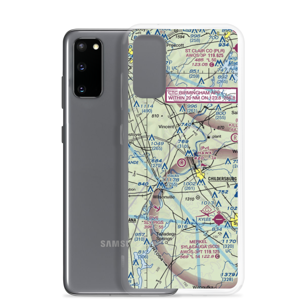 Hawk Field (AL92) VFR Sectional Samsung Case Samsung Galaxy S20 model shown