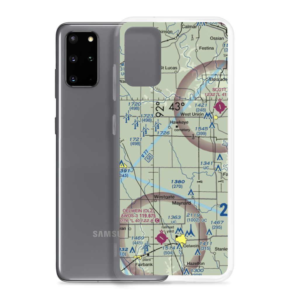Hawk Field (IA15) VFR Sectional Samsung Case Samsung Galaxy S20 Plus model shown