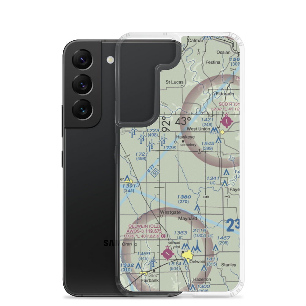 Hawk Field (IA15) VFR Sectional Samsung Case Samsung Galaxy S22 model shown