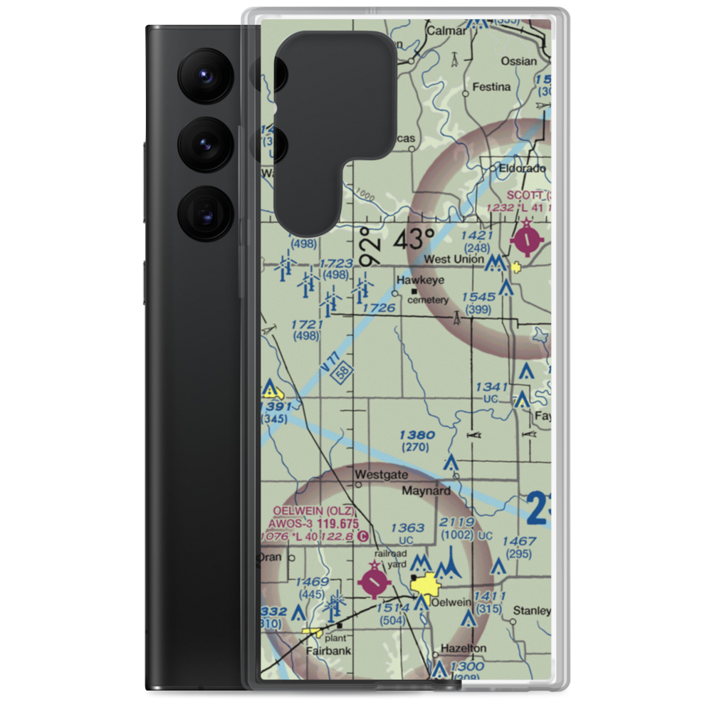 Hawk Field (IA15) VFR Sectional Samsung Case Samsung Galaxy S22 Ultra model shown