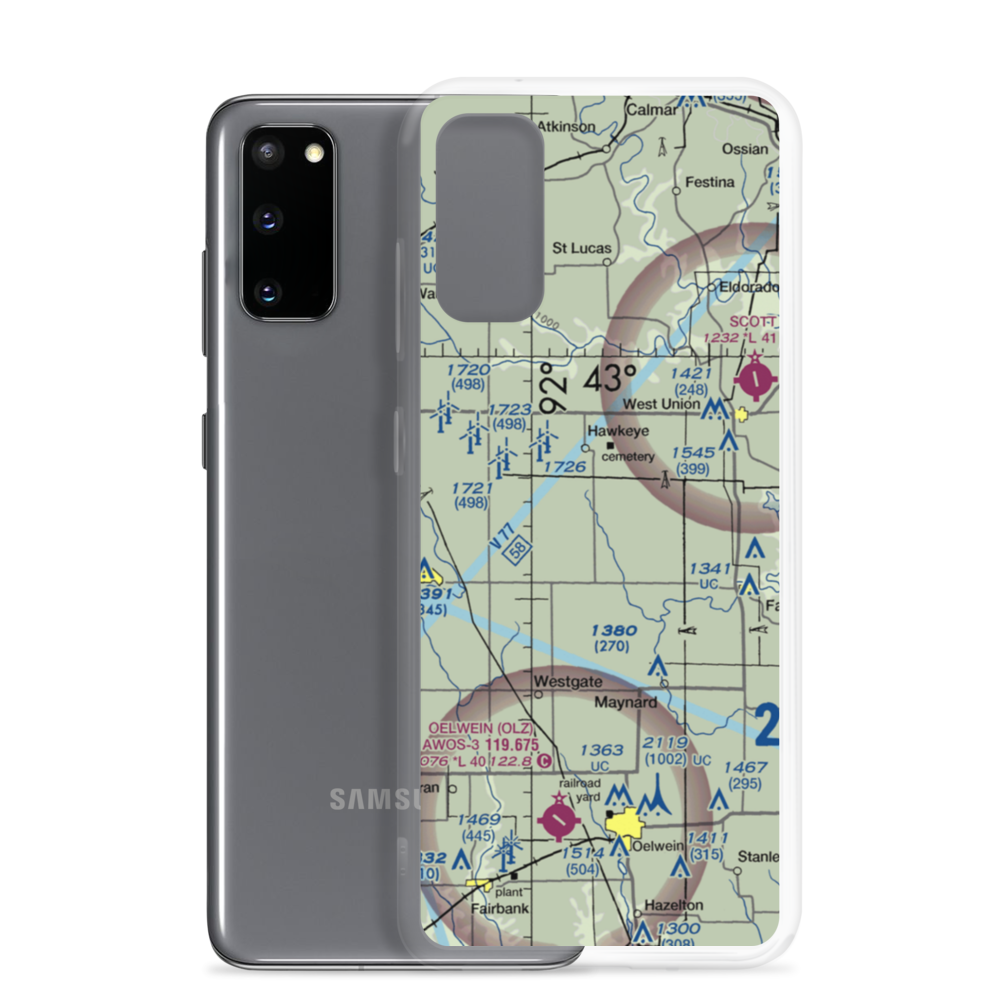 Hawk Field (IA15) VFR Sectional Samsung Case Samsung Galaxy S20 model shown