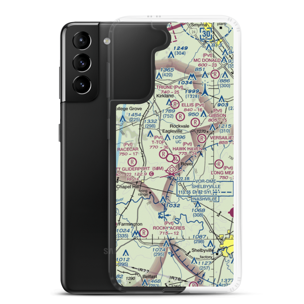 Hawk Haven Airfield (TN07) VFR Sectional Samsung Case Samsung Galaxy S21 Plus model shown