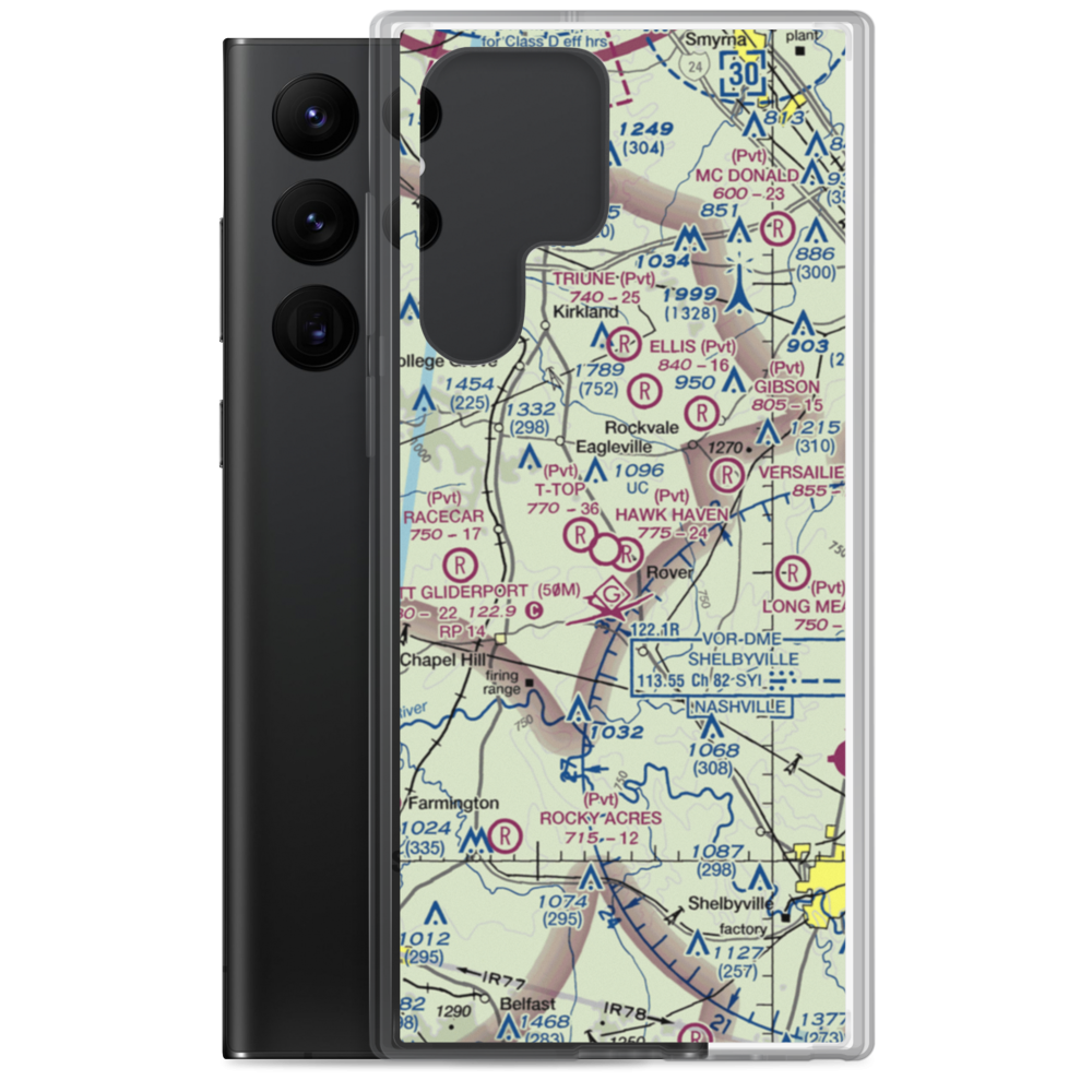 Hawk Haven Airfield (TN07) VFR Sectional Samsung Case Samsung Galaxy S22 Ultra model shown