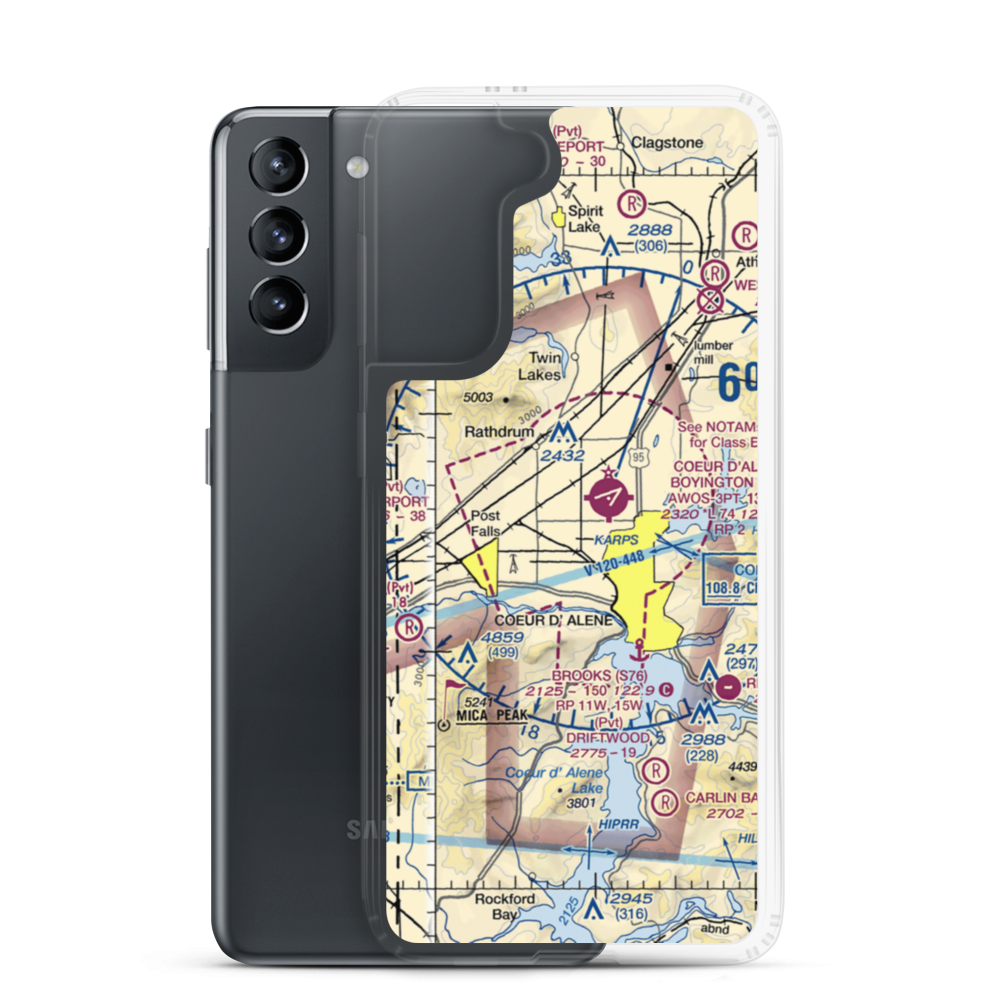 Hawk Haven Airport (ID27) VFR Sectional Samsung Case Samsung Galaxy S21 model shown