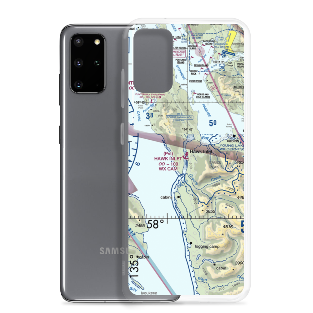 Hawk Inlet Seaplane Base (HWI) VFR Sectional Samsung Case Samsung Galaxy S20 Plus model shown
