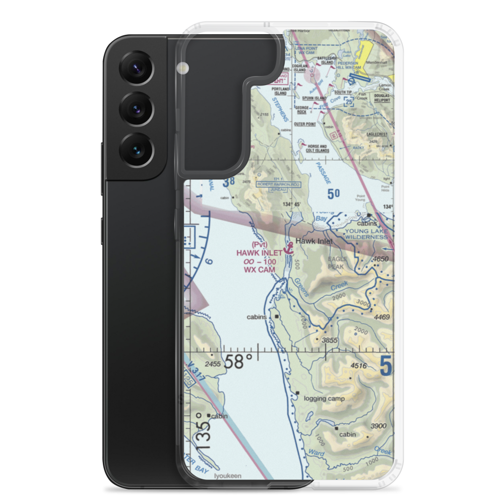 Hawk Inlet Seaplane Base (HWI) VFR Sectional Samsung Case Samsung Galaxy S22 Plus model shown