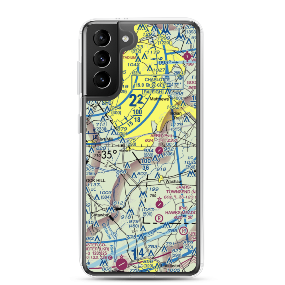Hawk's Knoll Airport (2NC1) VFR Sectional Samsung Case Samsung Galaxy S21 Plus model shown