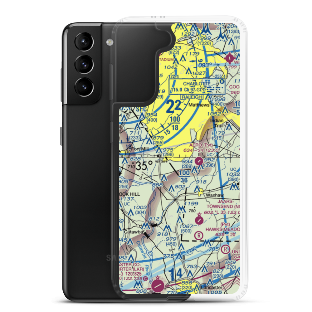 Hawk's Knoll Airport (2NC1) VFR Sectional Samsung Case Samsung Galaxy S21 Plus model shown