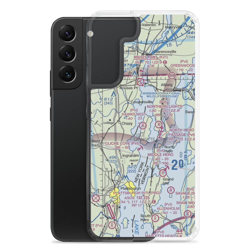 Hawk's Nest Airport (88VT) VFR Sectional Samsung Case Samsung Galaxy S22 Plus model shown