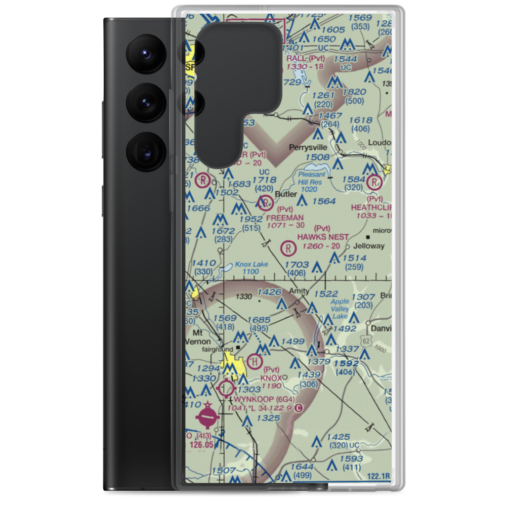Hawk's Nest Airport (OH42) VFR Sectional Samsung Case Samsung Galaxy S22 Ultra model shown