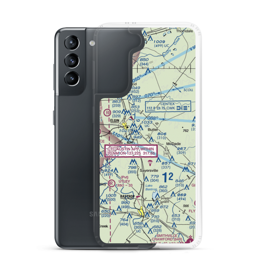 Hawken Air One Airport (62TA) VFR Sectional Samsung Case Samsung Galaxy S21 model shown