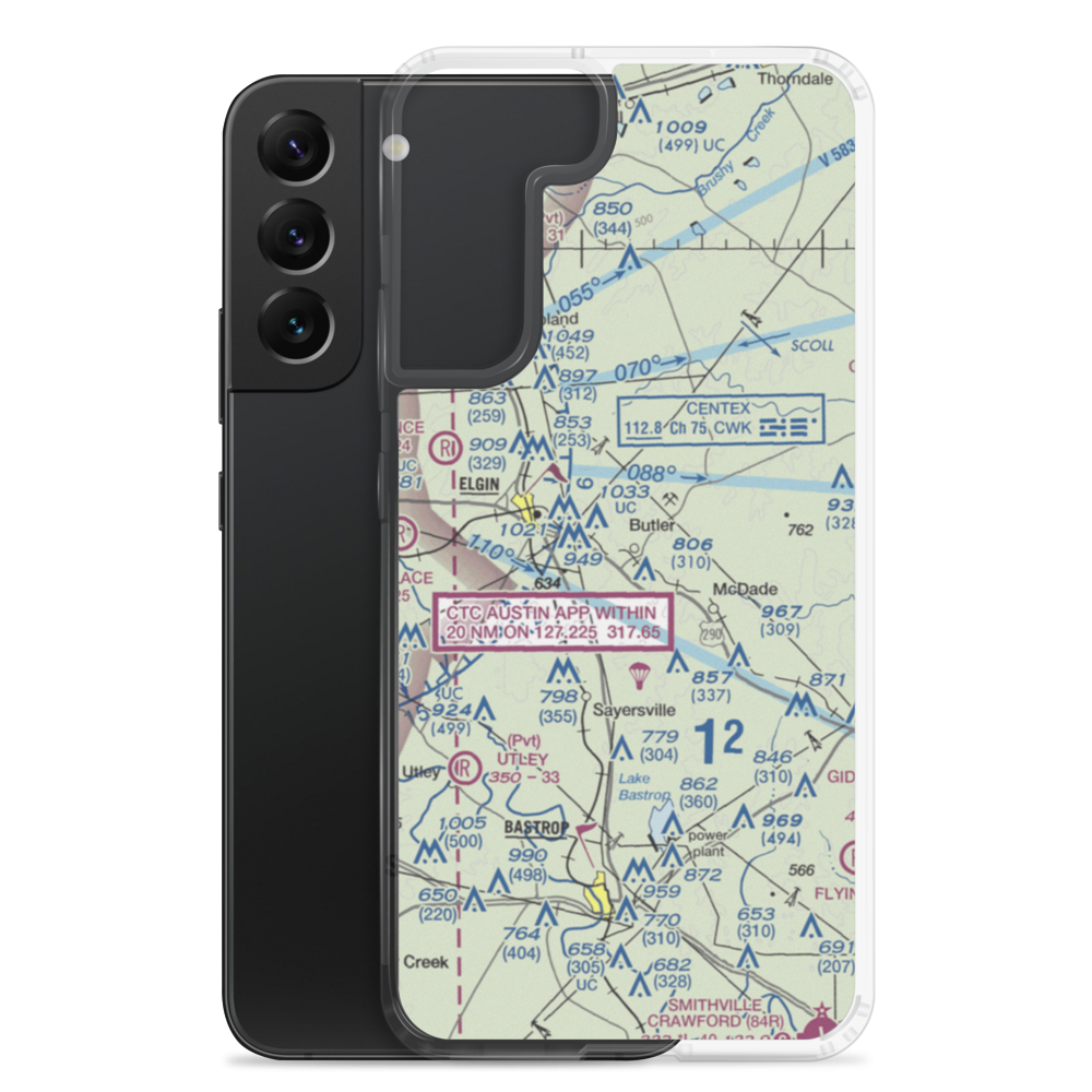 Hawken Air One Airport (62TA) VFR Sectional Samsung Case Samsung Galaxy S22 Plus model shown