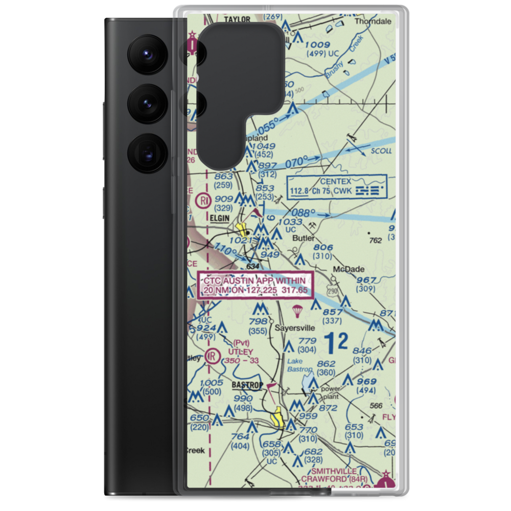 Hawken Air One Airport (62TA) VFR Sectional Samsung Case Samsung Galaxy S22 Ultra model shown