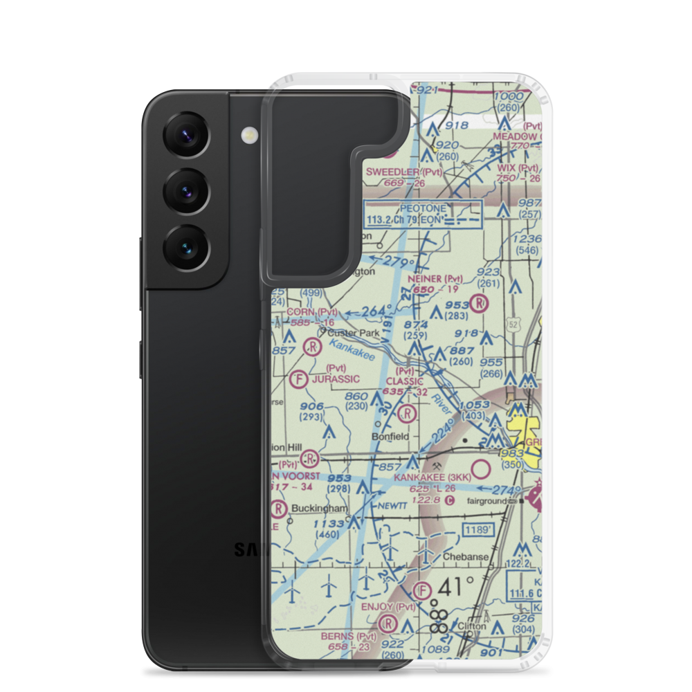 Hawker Airport (12IL) VFR Sectional Samsung Case Samsung Galaxy S22 model shown
