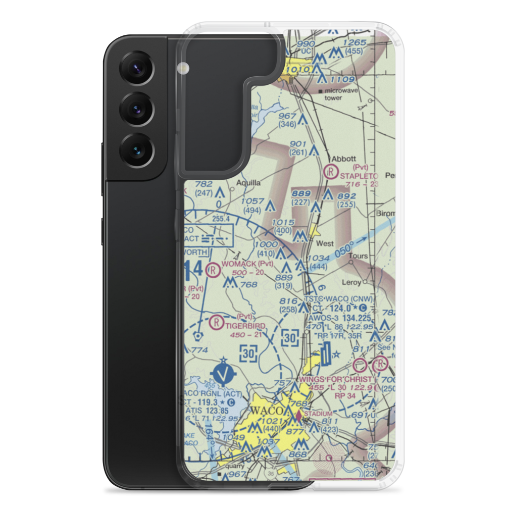 Hawkeye Hunting Club Airport (TX45) VFR Sectional Samsung Case Samsung Galaxy S22 Plus model shown