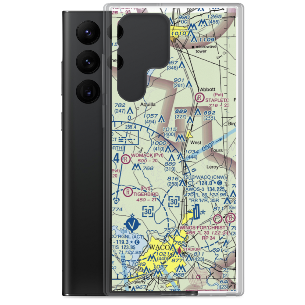Hawkeye Hunting Club Airport (TX45) VFR Sectional Samsung Case Samsung Galaxy S22 Ultra model shown