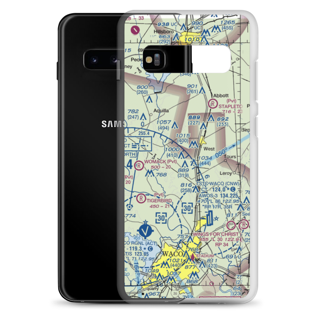 Hawkeye Hunting Club Airport (TX45) VFR Sectional Samsung Case Samsung Galaxy S10+ model shown
