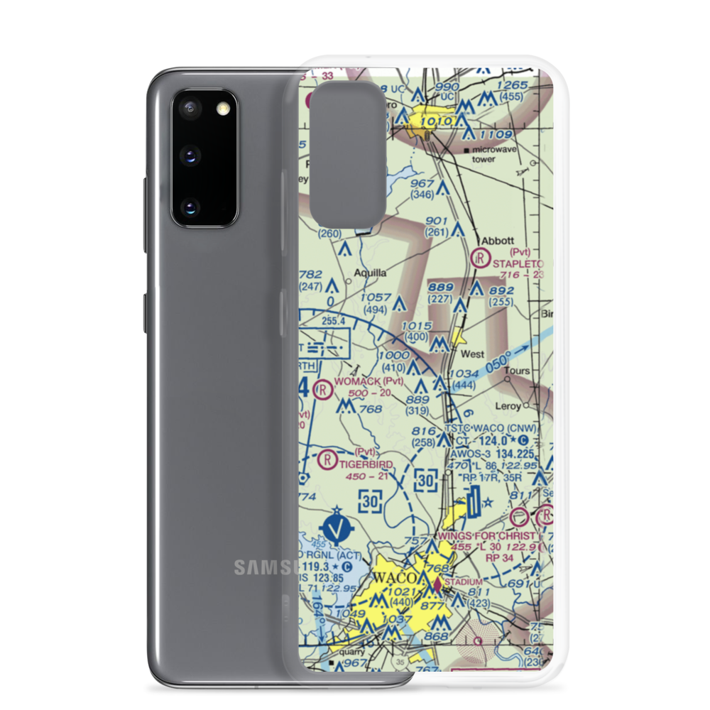 Hawkeye Hunting Club Airport (TX45) VFR Sectional Samsung Case Samsung Galaxy S20 model shown