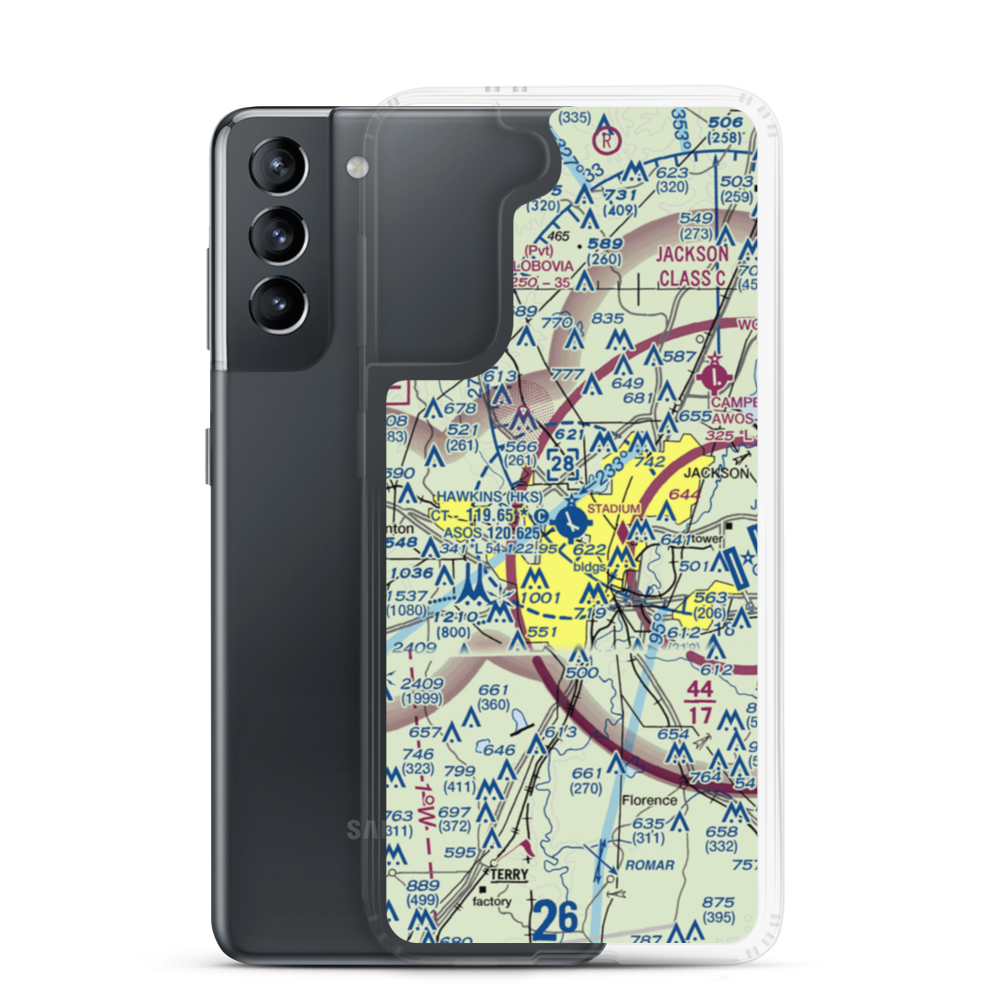 Hawkins Field (HKS) VFR Sectional Samsung Case Samsung Galaxy S21 model shown