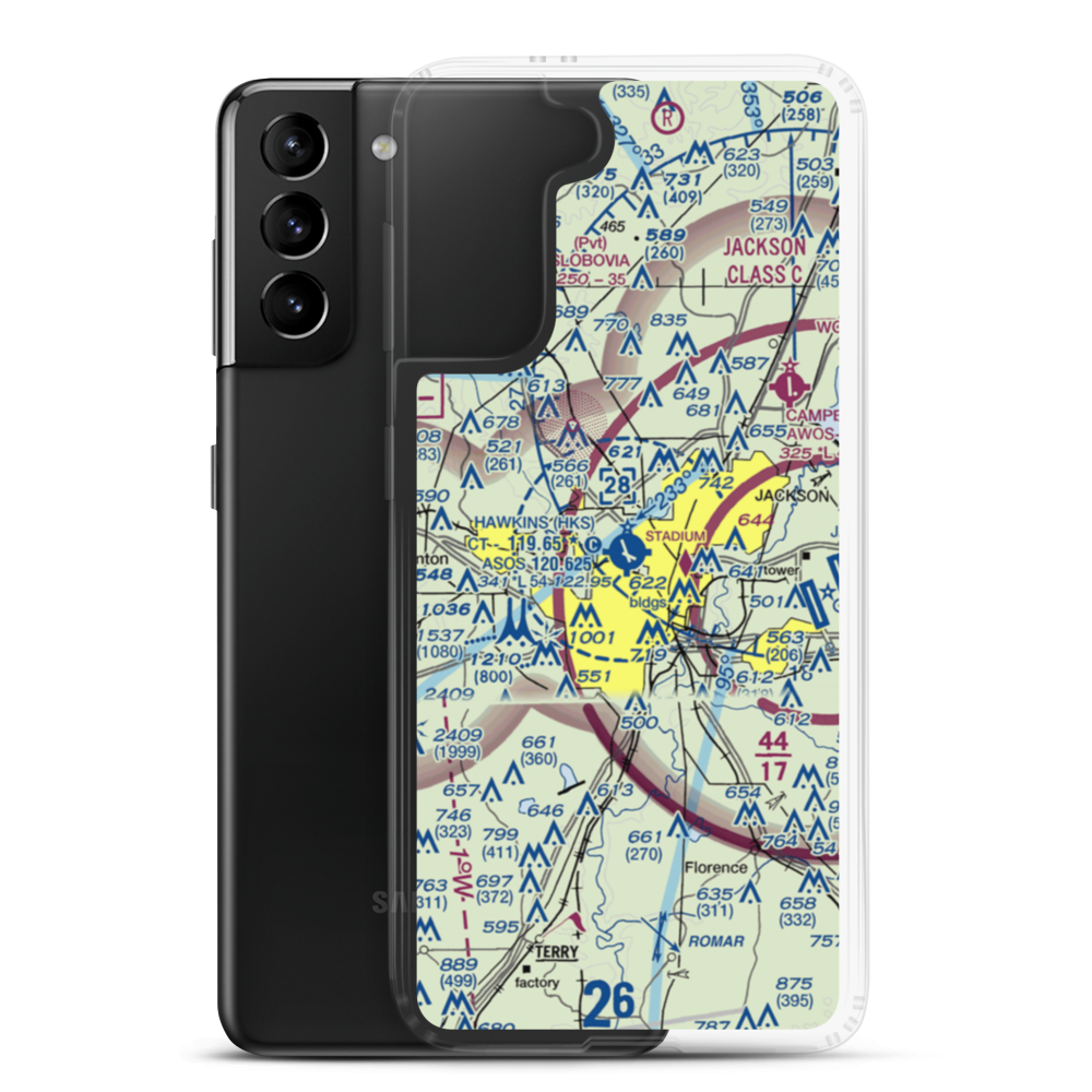 Hawkins Field (HKS) VFR Sectional Samsung Case Samsung Galaxy S21 Plus model shown
