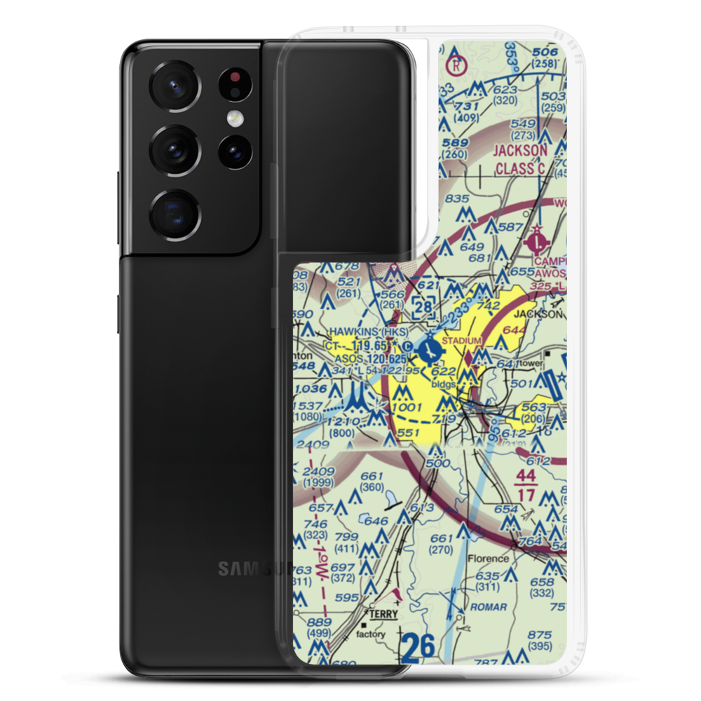 Hawkins Field (HKS) VFR Sectional Samsung Case Samsung Galaxy S21 Ultra model shown