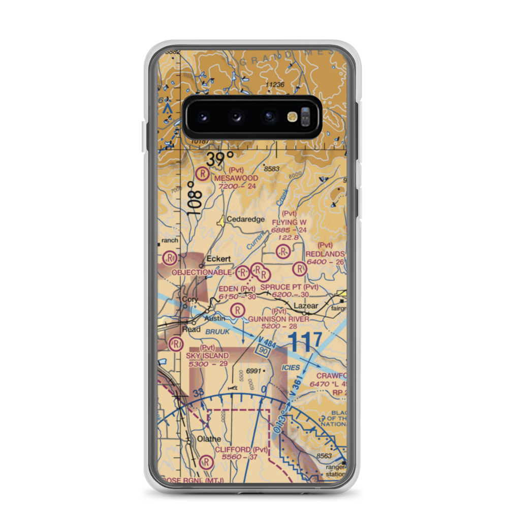 Hawkins Ranch Airport (7CO2) VFR Sectional Samsung Case Samsung Galaxy S10 model shown