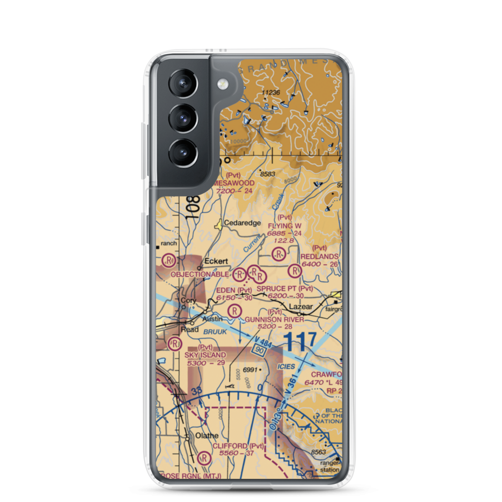 Hawkins Ranch Airport (7CO2) VFR Sectional Samsung Case Samsung Galaxy S21 model shown