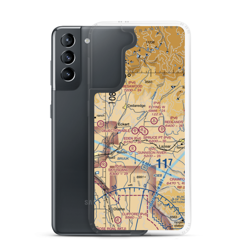 Hawkins Ranch Airport (7CO2) VFR Sectional Samsung Case Samsung Galaxy S21 model shown