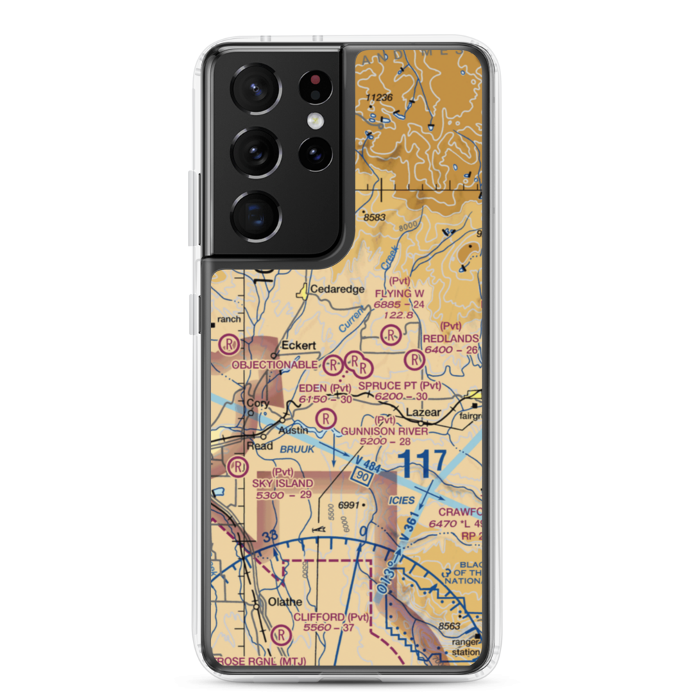 Hawkins Ranch Airport (7CO2) VFR Sectional Samsung Case Samsung Galaxy S21 Ultra model shown